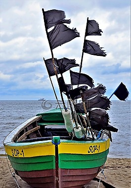 船,釣魚,漁船