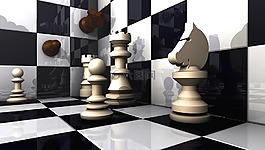 象棋,數字,3d 模型