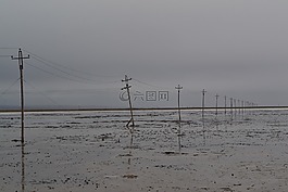 電線桿,白色,查卡鹽湖