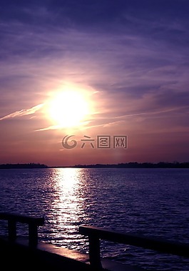 秋,日落的時候,太陽