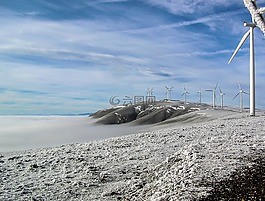 風電場,渦輪,雪
