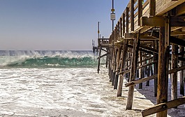 碼頭,海灘,海洋