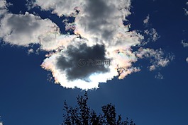 天空,彩虹,云