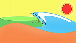 波浪,海灘,太陽