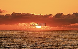 夏威夷,日出,海灘