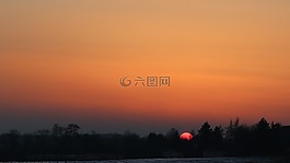 日落,橙,夏季