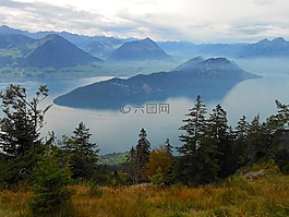 湖,瑞士,阿尔卑斯山