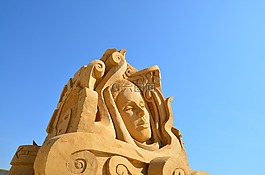 雕塑,沙,泡沫破滅