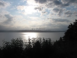 華盛頓湖,太陽,景觀