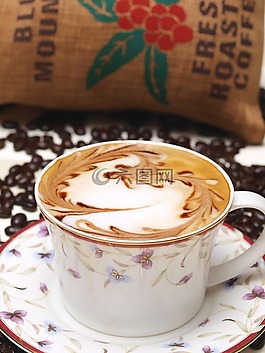 咖啡,咖啡杯,咖啡豆