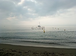 海灘,地中海,云