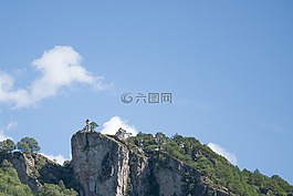 山,懸崖,教堂
