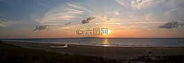 全景,海滩,大西洋