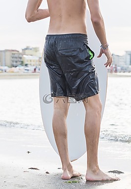 冲浪,板,男子