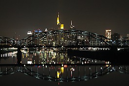 法蘭克福,夜,橋
