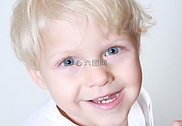 男孩,肖像,微笑