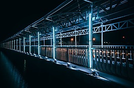 海港大橋,照片光,晚上