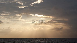 海景,太陽,云