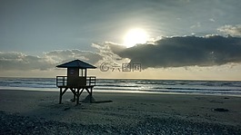 海灘,mar,日出