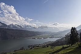 alpnachersee,abendstimmung,日落