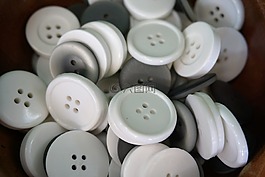 按鈕,白,布
