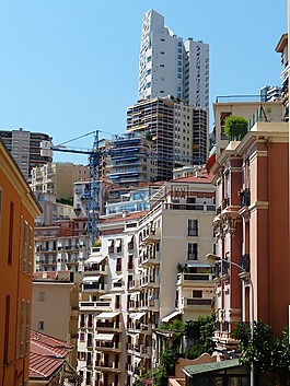 摩纳哥,街道峡谷,摩天大楼