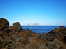 海,哥斯達黎加,巖