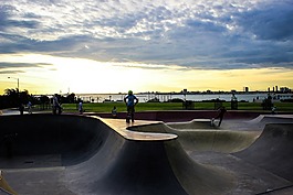 公園,董事會,日落