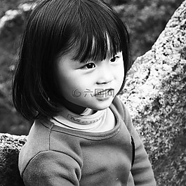 小孩,黑白,兒童