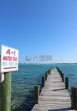 水,碼頭,太陽