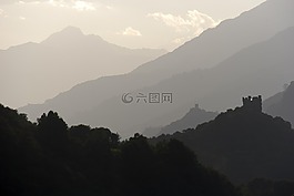山的配置文件,城堡,晚上