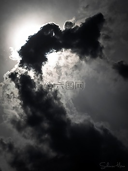 云,黑暗,太陽