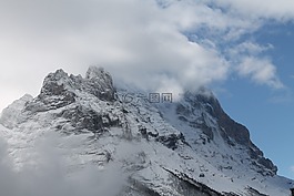 艾格峰,山,云
