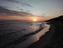 放松,海,日出