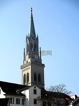 架构,教会的 st laurenzen,尖顶
