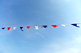 彩旗,藍(lán)色,天空