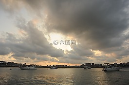 天空,云彩,黃昏