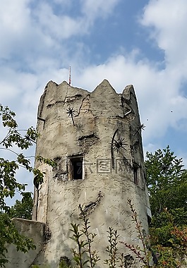塔,中世纪,老