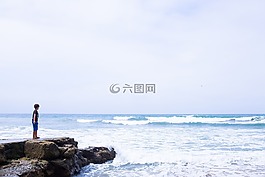 海灘,孩子,水