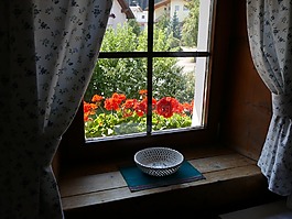 农舍,窗口,鲜花