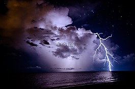 閃電,夜,天氣