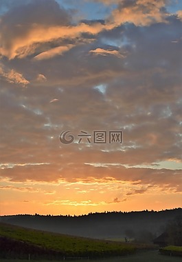 日出,景觀,天空