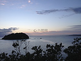 海,島,日出