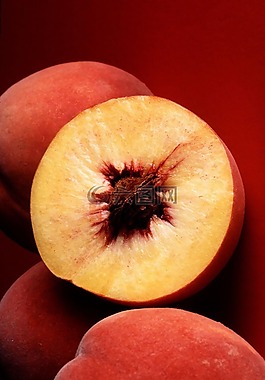 桃,紅色,秋