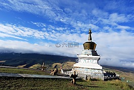 塔爾寺,藍天,白云