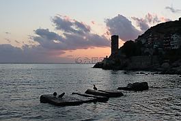 海洋,日落,性質(zhì)