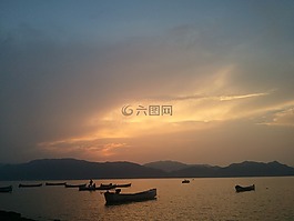 日出,海洋,海