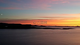 日落,海,視圖