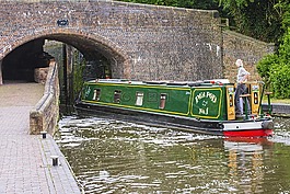 運河,駁船,橋
