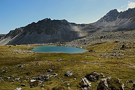冰川湖,高山,山